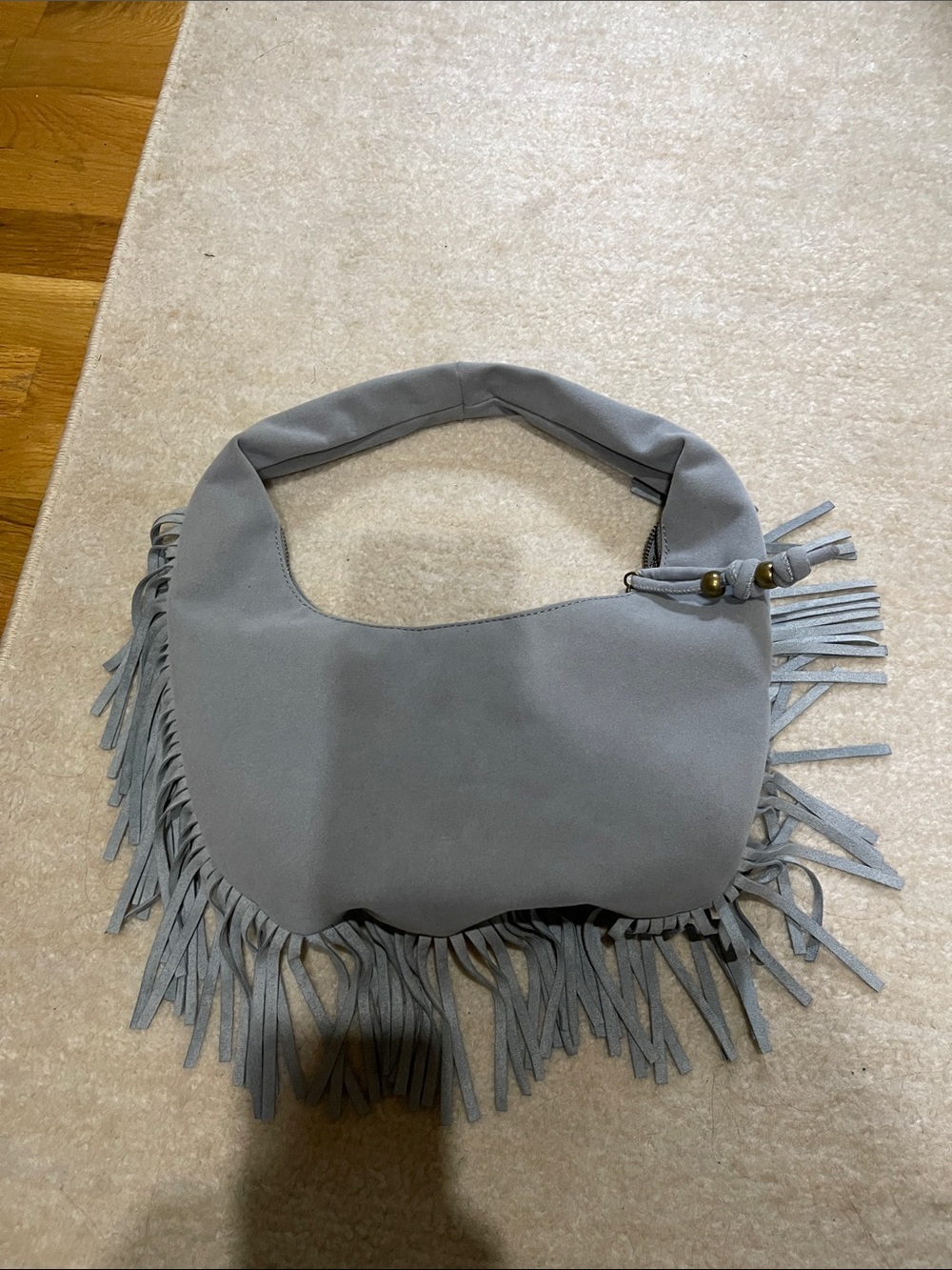 Fringe Suede Hobo Bag